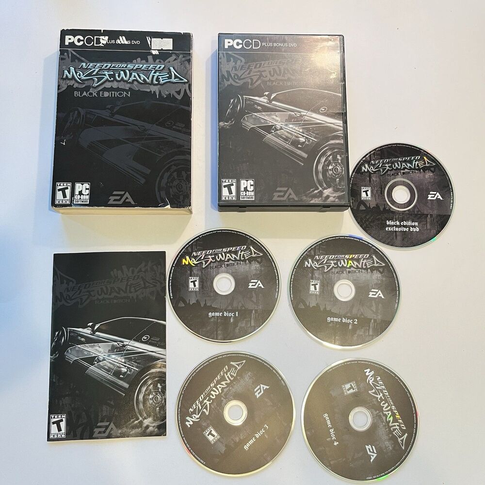 Need For Speed Most Wanted Black Edition PC Game w/ Manual + Bonus DVD Complete